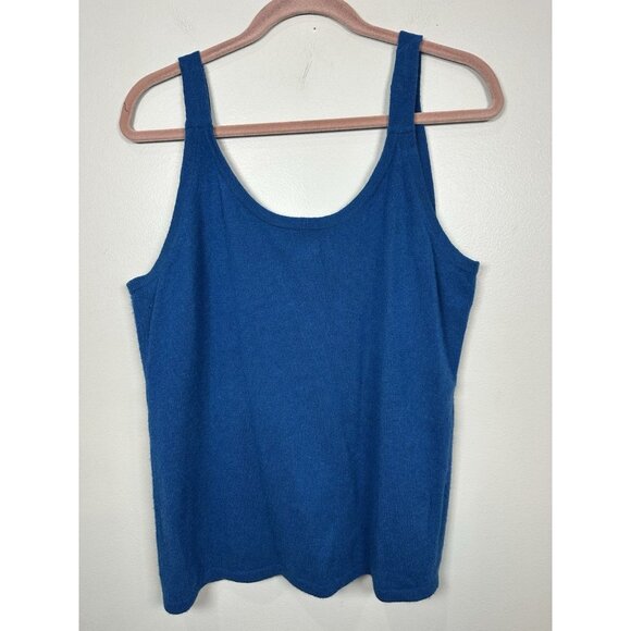 Neiman Marcus Cashmere Camisole Size 2X Blue Luxury Sleeveless Round Neck Soft - Picture 5 of 5